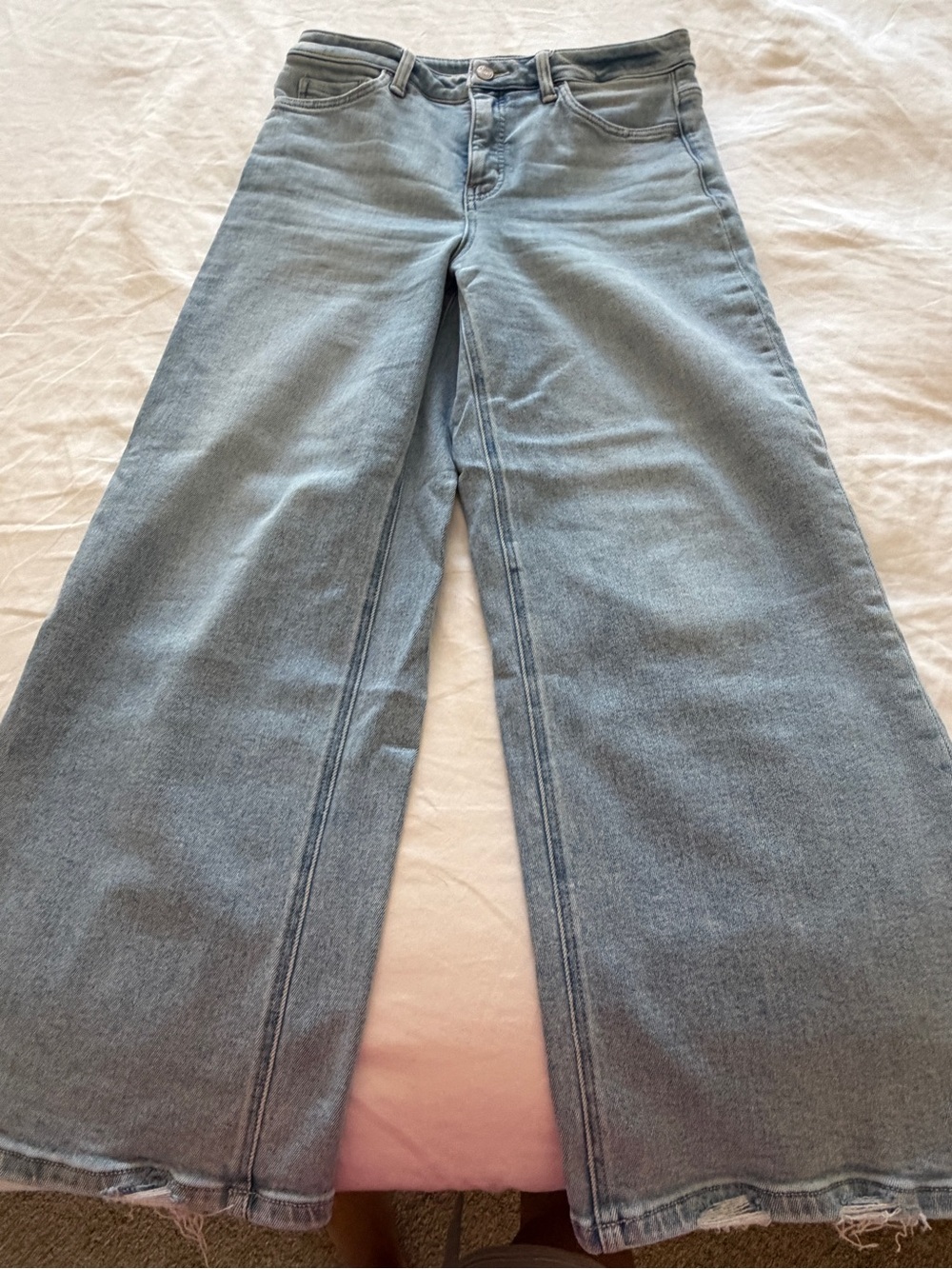 High-Rise Light Blue Wide-Leg Jeans